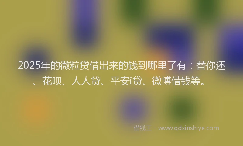 2025年的微粒贷借出来的钱到哪里了有：替你还、花呗、人人贷、平安i贷、微博借钱等。