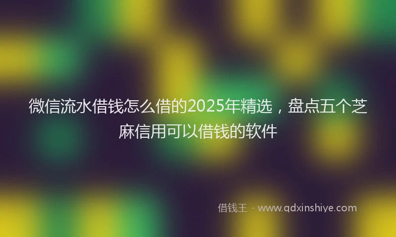 微信流水借钱怎么借的2025年精选，盘点五个芝麻信用可以借钱的软件