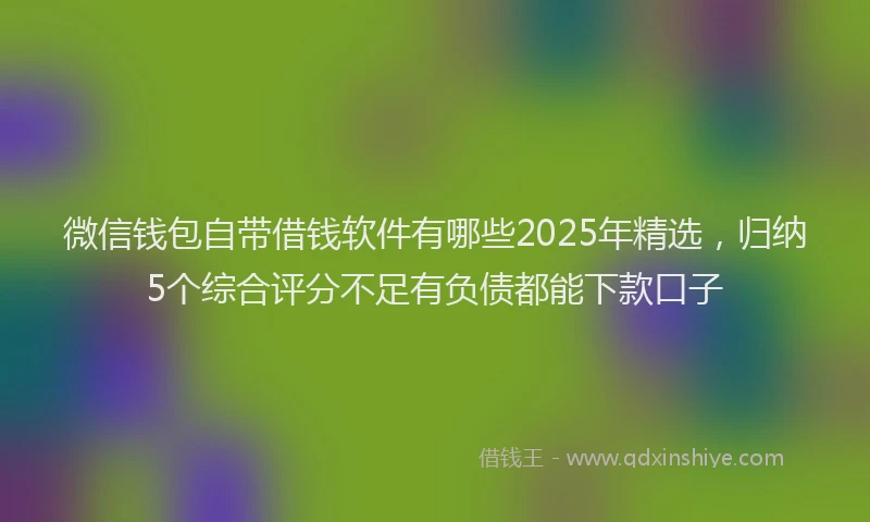 微信钱包自带借钱软件有哪些2025年精选，归纳5个综合评分不足有负债都能下款口子