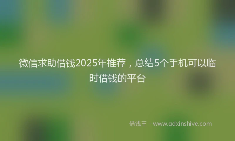 微信求助借钱2025年推荐，总结5个手机可以临时借钱的平台