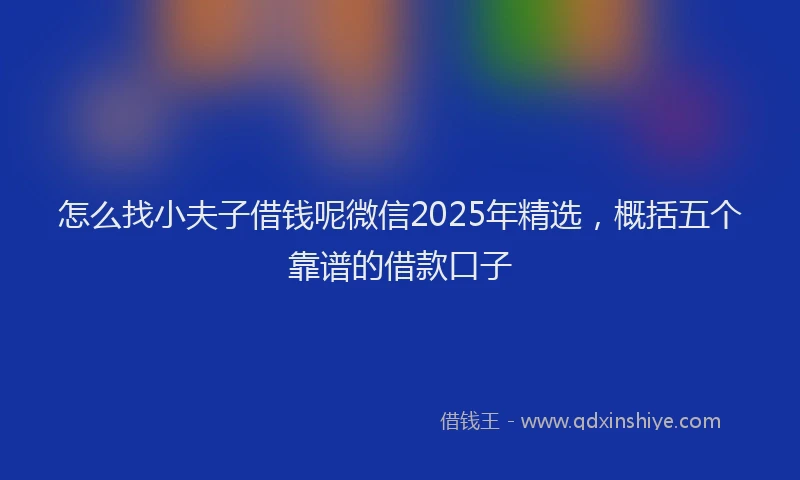 怎么找小夫子借钱呢微信2025年精选，概括五个靠谱的借款口子