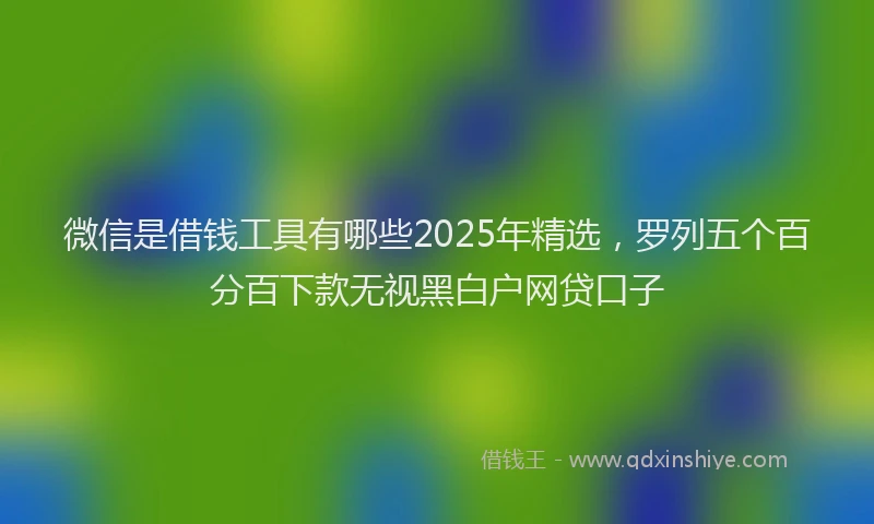 微信是借钱工具有哪些2025年精选，罗列五个百分百下款无视黑白户网贷口子