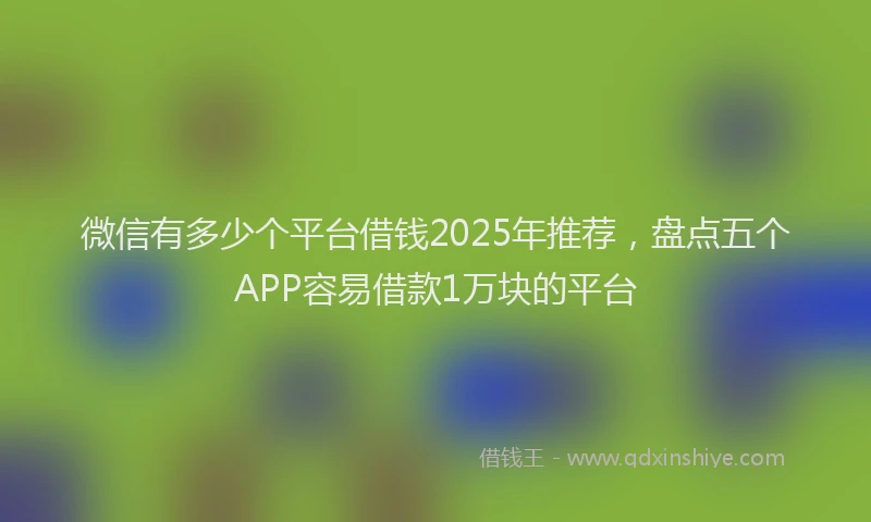 微信有多少个平台借钱2025年推荐，盘点五个APP容易借款1万块的平台