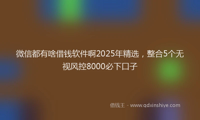 微信都有啥借钱软件啊2025年精选，整合5个无视风控8000必下口子