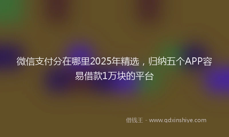 微信支付分在哪里2025年精选，归纳五个APP容易借款1万块的平台