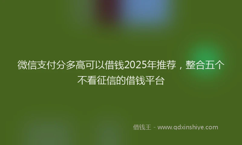 微信支付分多高可以借钱2025年推荐，整合五个不看征信的借钱平台