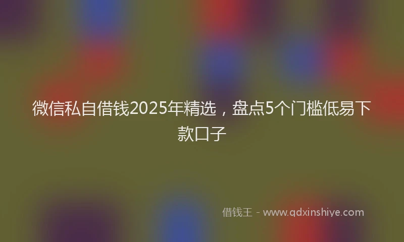 微信私自借钱2025年精选，盘点5个门槛低易下款口子