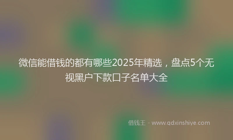 微信能借钱的都有哪些2025年精选，盘点5个无视黑户下款口子名单大全