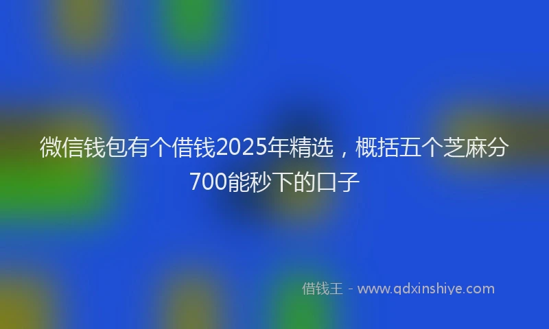 微信钱包有个借钱2025年精选，概括五个芝麻分700能秒下的口子