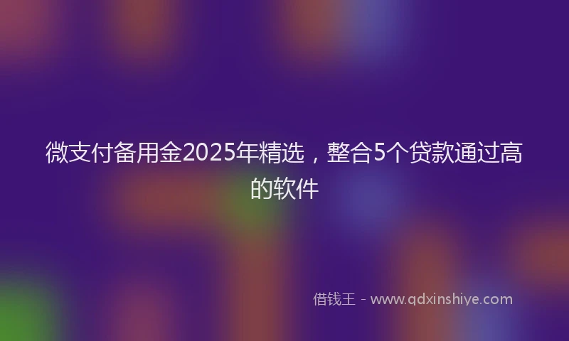 微支付备用金2025年精选，整合5个贷款通过高的软件
