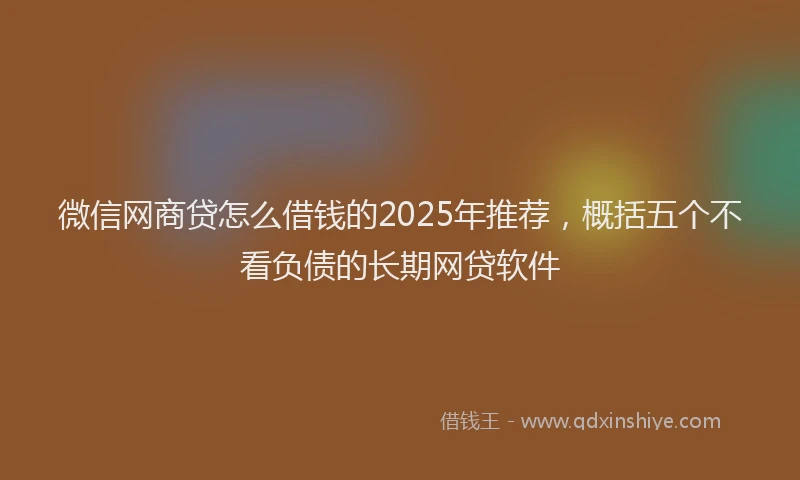 微信网商贷怎么借钱的2025年推荐，概括五个不看负债的长期网贷软件