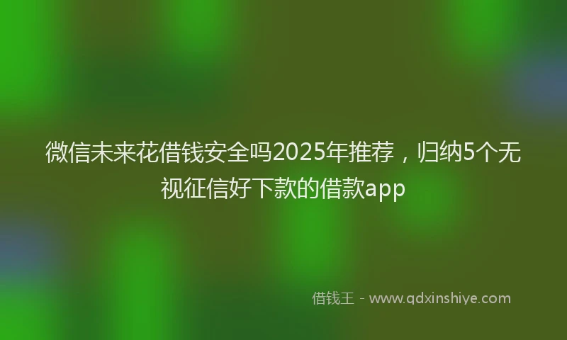 微信未来花借钱安全吗2025年推荐，归纳5个无视征信好下款的借款app