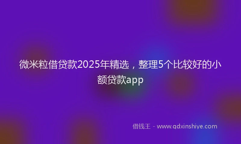 微米粒借贷款2025年精选，整理5个比较好的小额贷款app