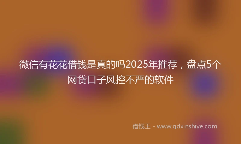 微信有花花借钱是真的吗2025年推荐，盘点5个网贷口子风控不严的软件
