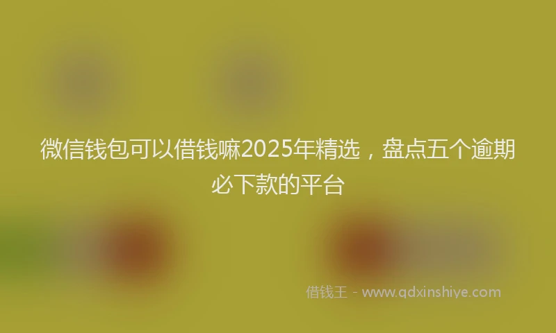 微信钱包可以借钱嘛2025年精选，盘点五个逾期必下款的平台