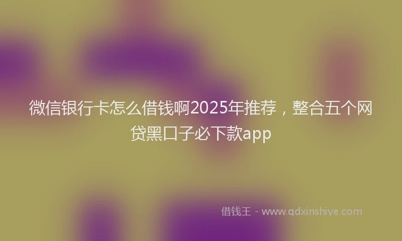 微信银行卡怎么借钱啊2025年推荐，整合五个网贷黑口子必下款app