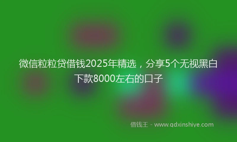 微信粒粒贷借钱2025年精选，分享5个无视黑白下款8000左右的口子