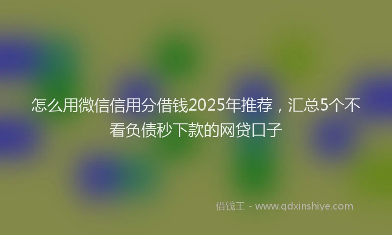 怎么用微信信用分借钱2025年推荐，汇总5个不看负债秒下款的网贷口子