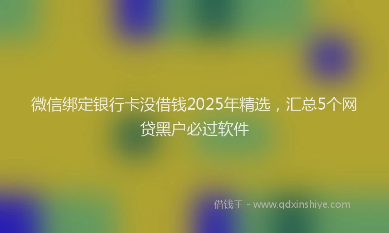 微信绑定银行卡没借钱2025年精选，汇总5个网贷黑户必过软件