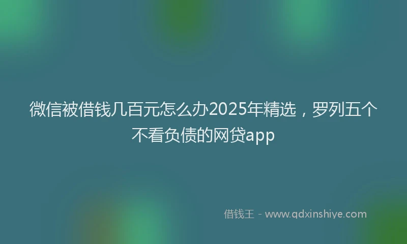 微信被借钱几百元怎么办2025年精选，罗列五个不看负债的网贷app