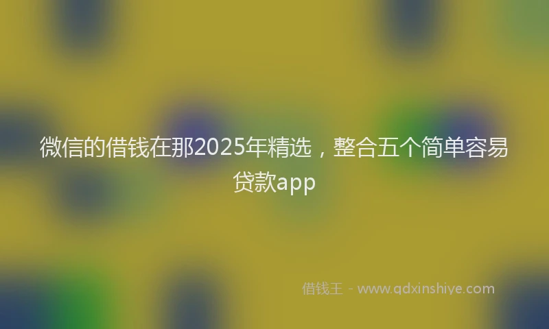 微信的借钱在那2025年精选，整合五个简单容易贷款app