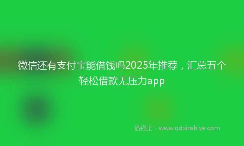 微信还有支付宝能借钱吗2025年推荐，汇总五个轻松借款无压力app
