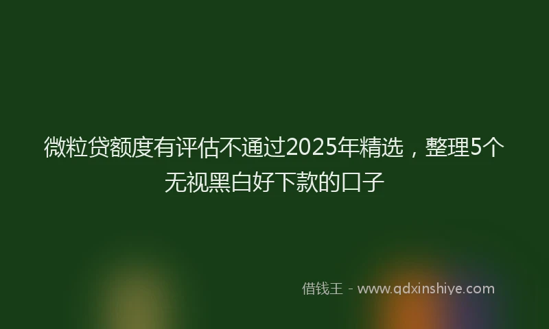 微粒贷额度有评估不通过2025年精选，整理5个无视黑白好下款的口子