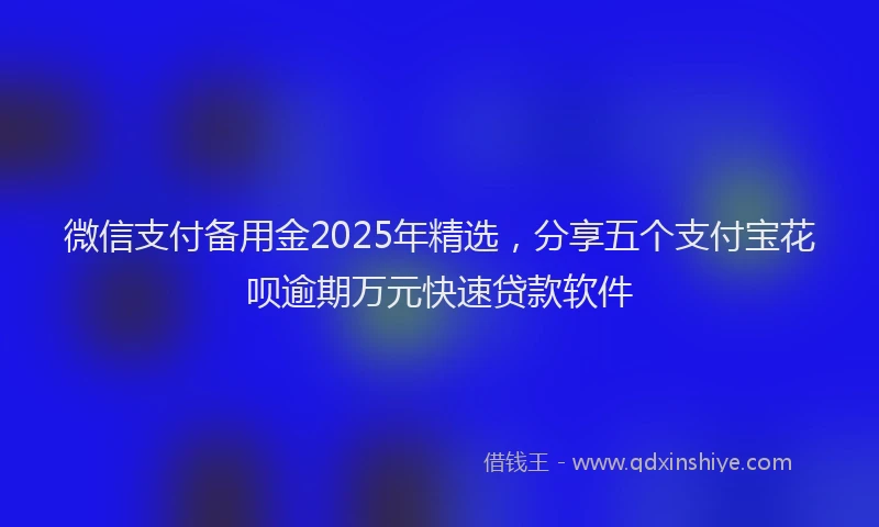 微信支付备用金2025年精选，分享五个支付宝花呗逾期万元快速贷款软件