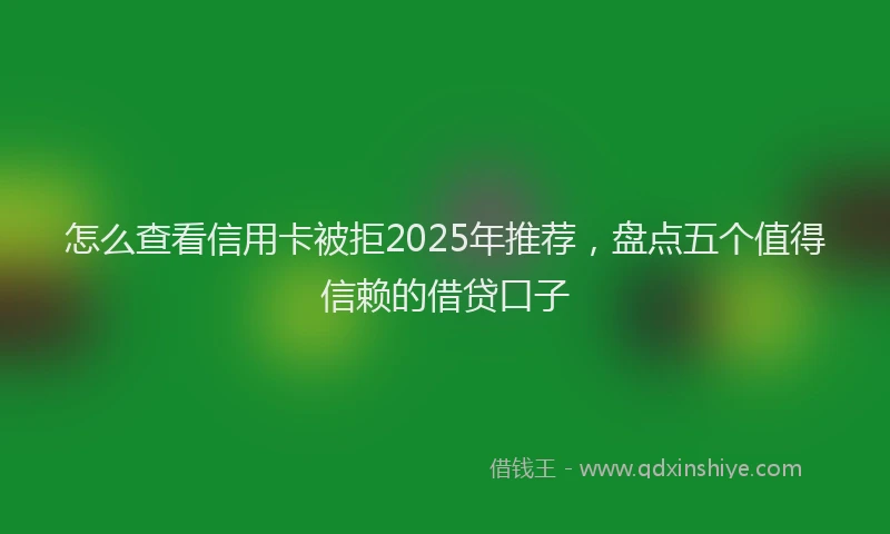 怎么查看信用卡被拒2025年推荐，盘点五个值得信赖的借贷口子