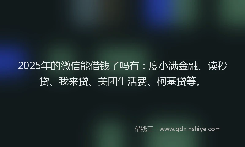 2025年的微信能借钱了吗有：度小满金融、读秒贷、我来贷、美团生活费、柯基贷等。