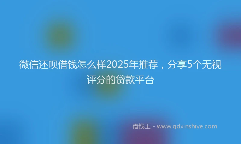微信还呗借钱怎么样2025年推荐，分享5个无视评分的贷款平台