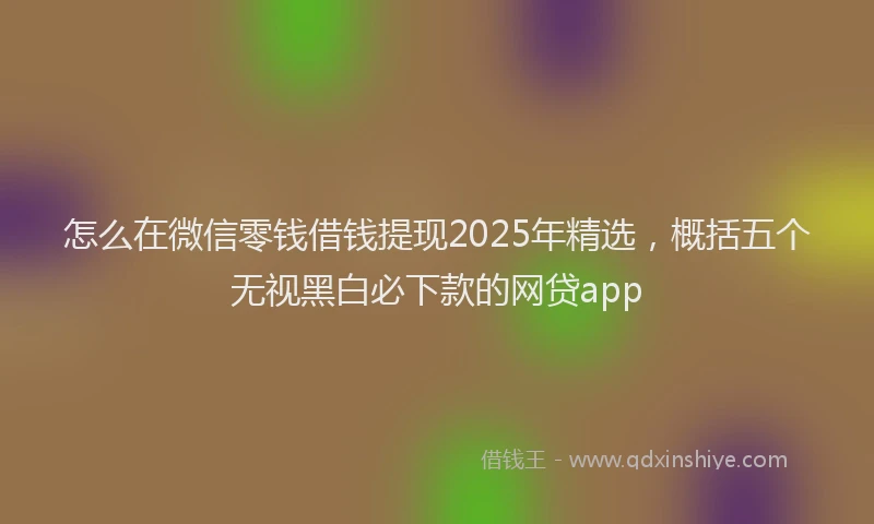 怎么在微信零钱借钱提现2025年精选，概括五个无视黑白必下款的网贷app