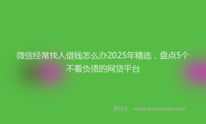 微信经常找人借钱怎么办2025年精选，盘点5个不看负债的网贷平台