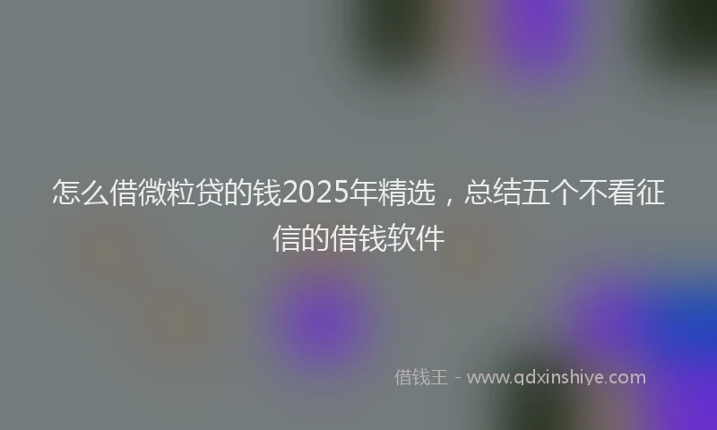 怎么借微粒贷的钱2025年精选，总结五个不看征信的借钱软件