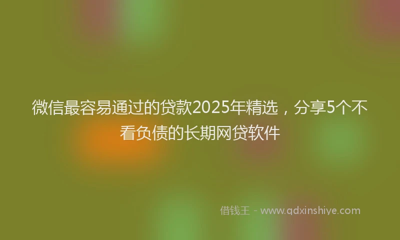 微信最容易通过的贷款2025年精选，分享5个不看负债的长期网贷软件