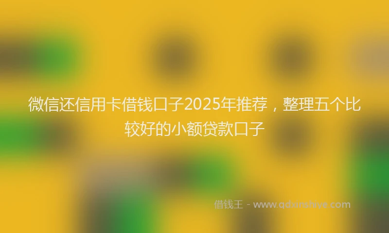 微信还信用卡借钱口子2025年推荐，整理五个比较好的小额贷款口子