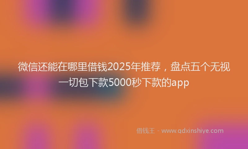 微信还能在哪里借钱2025年推荐，盘点五个无视一切包下款5000秒下款的app
