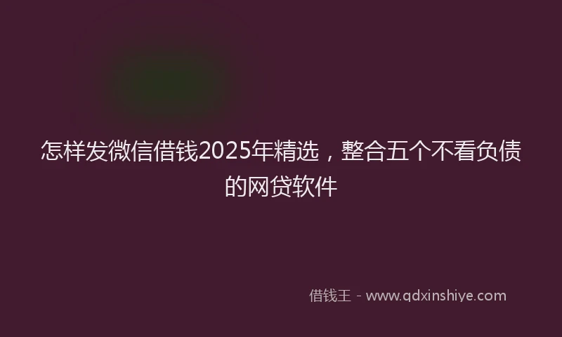怎样发微信借钱2025年精选，整合五个不看负债的网贷软件