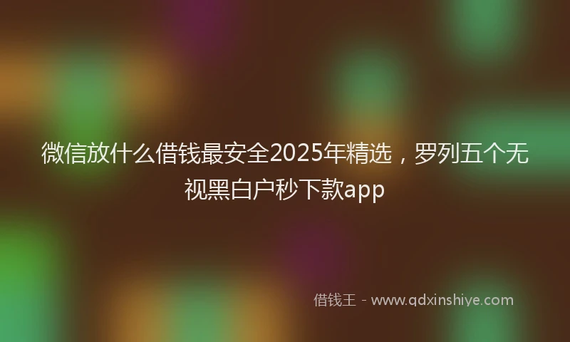 微信放什么借钱最安全2025年精选，罗列五个无视黑白户秒下款app
