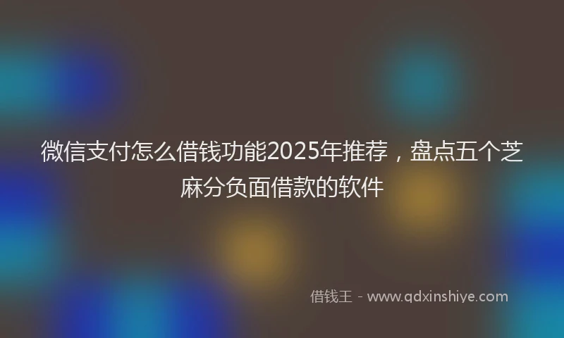 微信支付怎么借钱功能2025年推荐，盘点五个芝麻分负面借款的软件