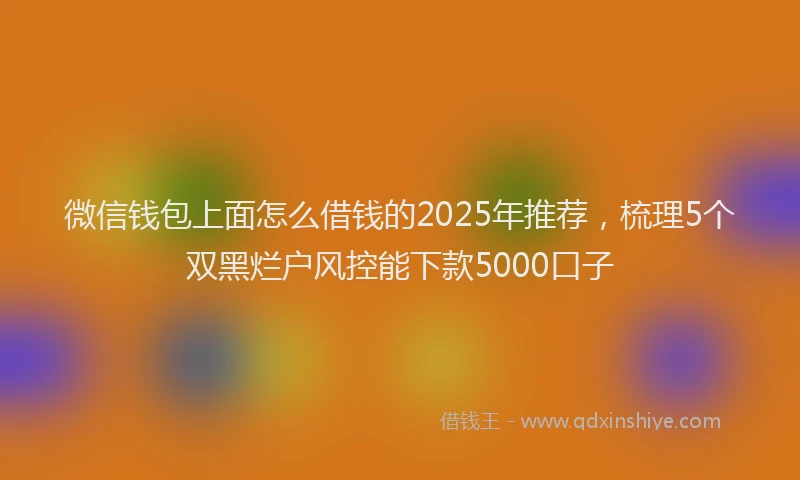 微信钱包上面怎么借钱的2025年推荐，梳理5个双黑烂户风控能下款5000口子