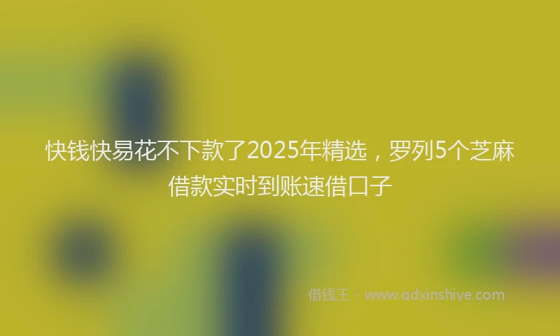 快钱快易花不下款了2025年精选，罗列5个芝麻借款实时到账速借口子