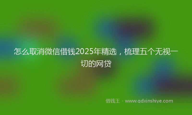 怎么取消微信借钱2025年精选，梳理五个无视一切的网贷