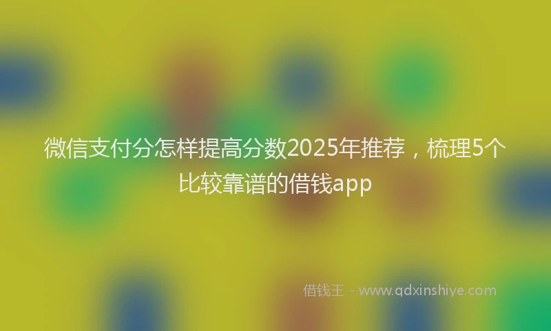 微信支付分怎样提高分数2025年推荐，梳理5个比较靠谱的借钱app