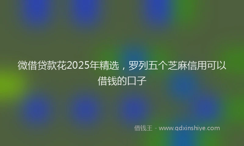 微借贷款花2025年精选，罗列五个芝麻信用可以借钱的口子