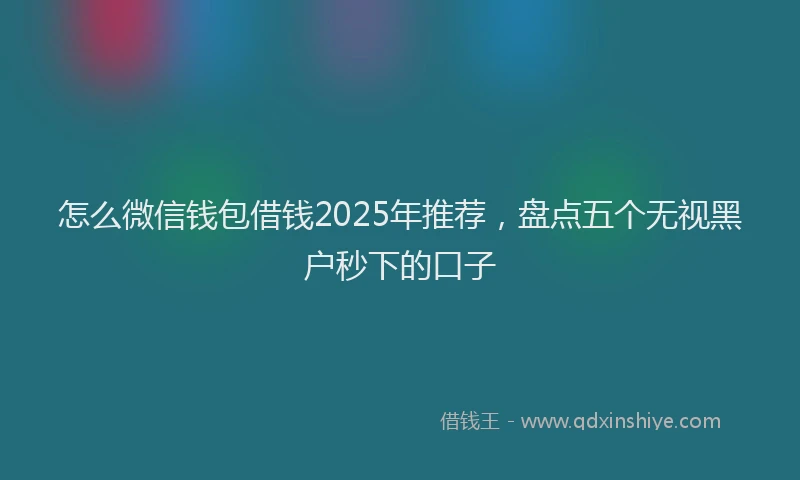 怎么微信钱包借钱2025年推荐，盘点五个无视黑户秒下的口子
