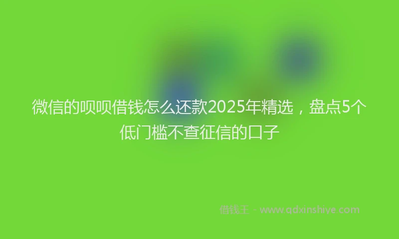 微信的呗呗借钱怎么还款2025年精选，盘点5个低门槛不查征信的口子