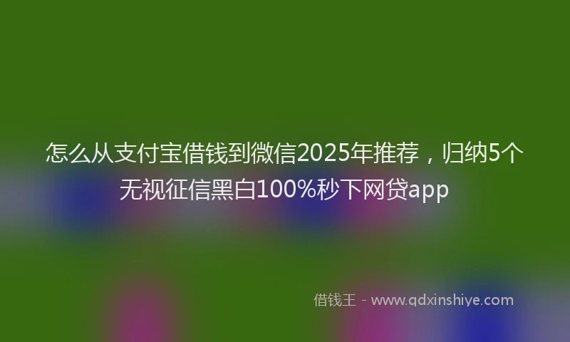 怎么从支付宝借钱到微信2025年推荐，归纳5个无视征信黑白100%秒下网贷app