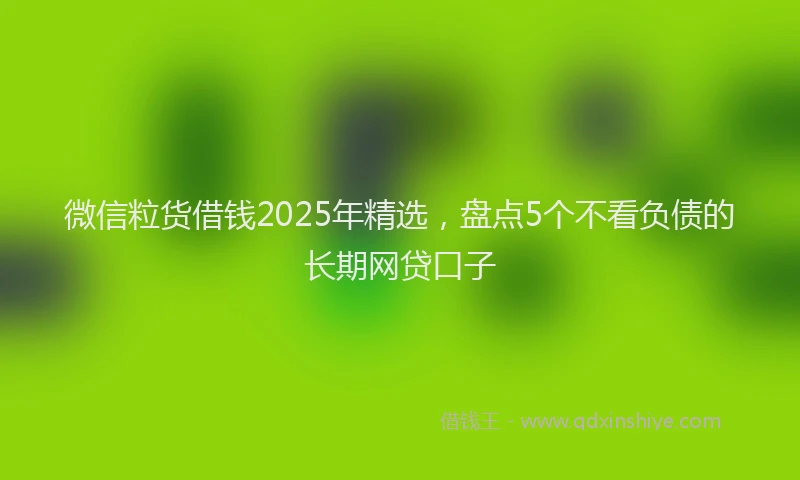 微信粒货借钱2025年精选，盘点5个不看负债的长期网贷口子