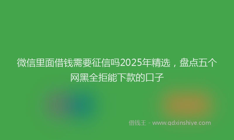 微信里面借钱需要征信吗2025年精选，盘点五个网黑全拒能下款的口子